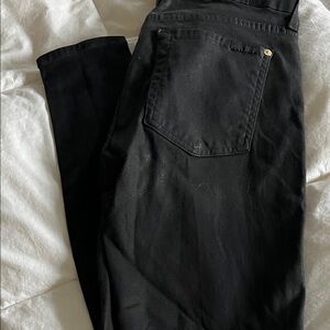 7 For All Mankind Black Coated Skinny Jeans